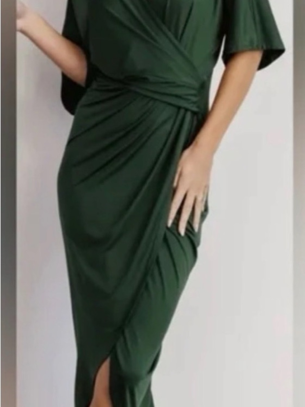 Baltic Born Solana Ruched Hunter Green Dress - Picture 2 of 5
